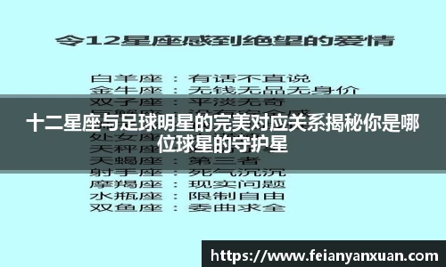 十二星座与足球明星的完美对应关系揭秘你是哪位球星的守护星